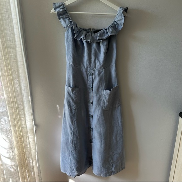 Reformation Linen Hattie Dress in Mineral - Picture 2 of 6